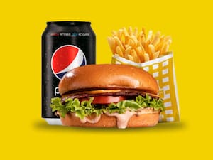 Burger Smash Salad + Fritas + Bebida Gelada